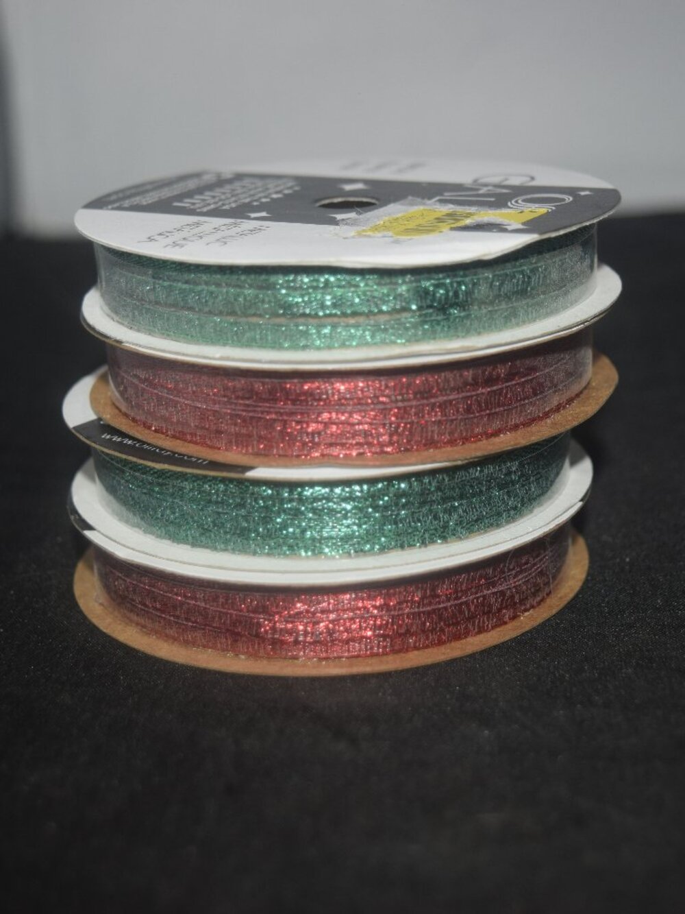 4-Spool Metallic Craft Ribbon Lot - Teal & Rose Gold Shimmer